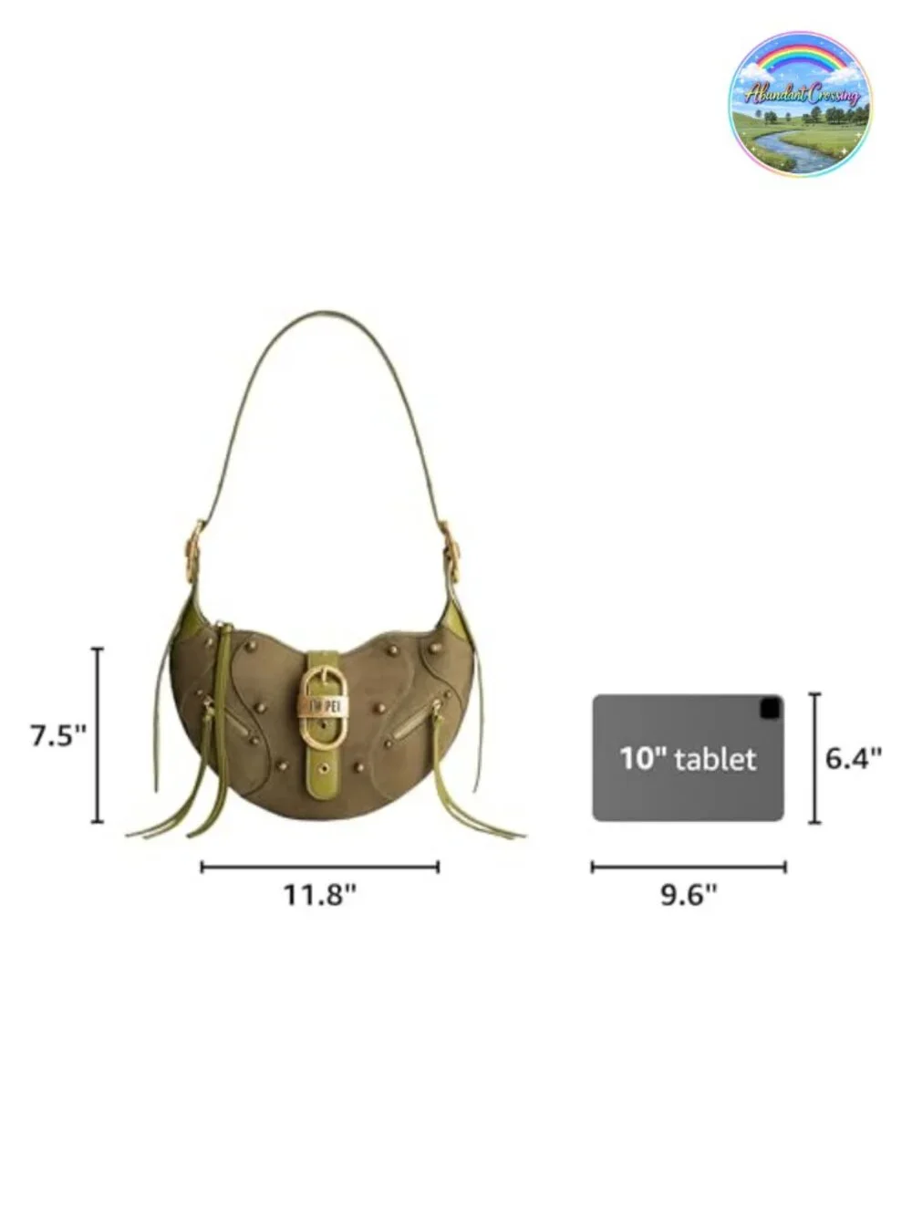 Vegan Leather Hobo Shoulder Bag with Adjustable Strap